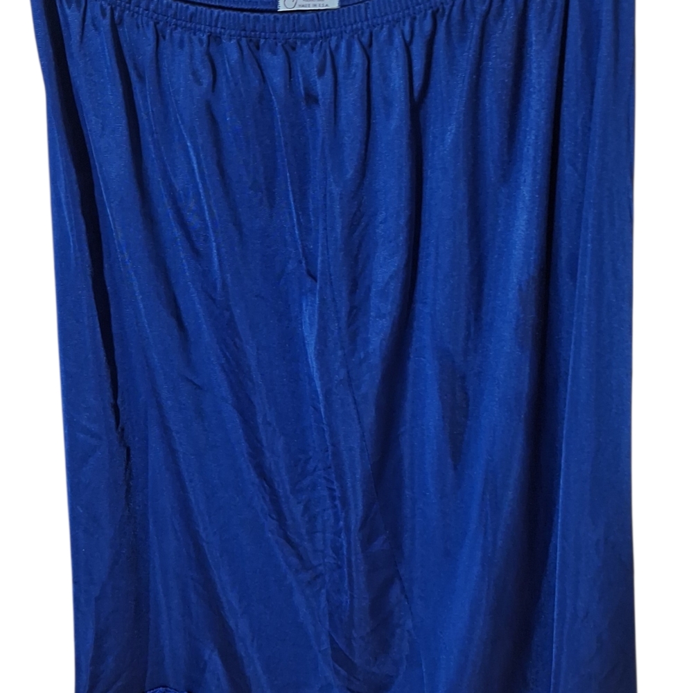 Henson Kickernick Blue Nylon Half Slip Medium Lace Trim Solid Women's M Vtg